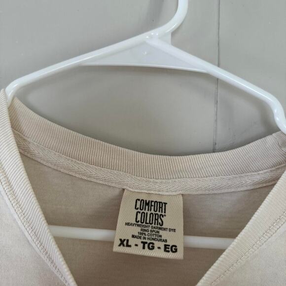 Coffee shop merch short sleeve beige Raleigh, NC unisex XL cropped - Picture 5 of 5